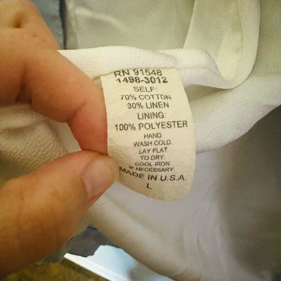 Waverly Grey Light Blue Cotton Linen Single Button Front Blazer size Large - Picture 8 of 8